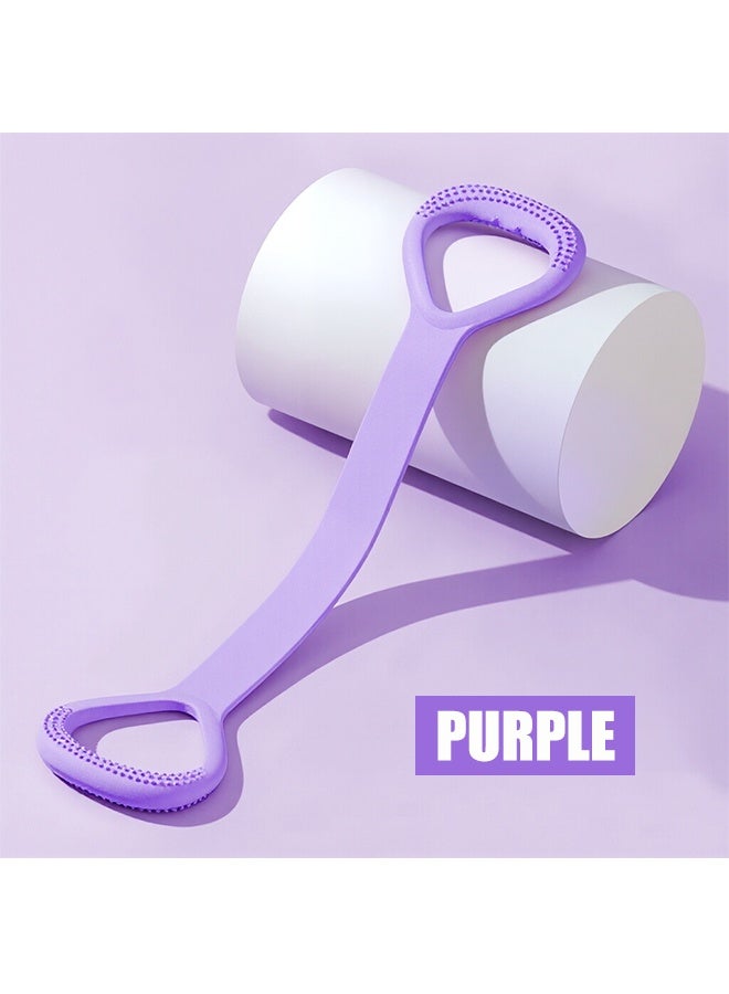 ZHONGOU Purple Integrated Silicone Figure 8 Resistance Band - 8-Shaped Yoga Stretch Strap for Posture Correction & Body Shaping - Image 2