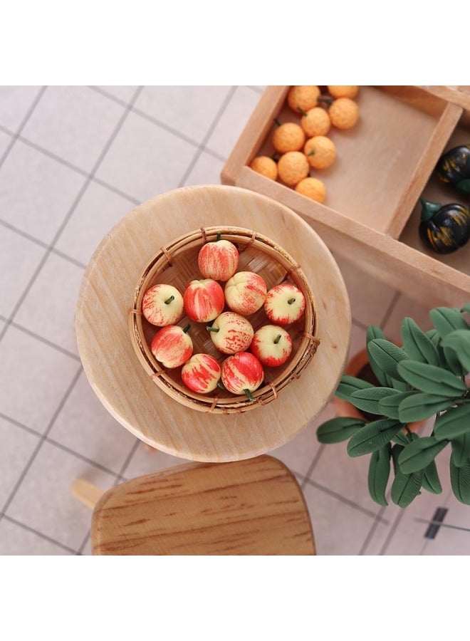 Miniature Clay Fruit Models 1:12 Scale Dollhouse DIY Decorations Toys Collectible Mini Food Models Realistic Miniature Crafts-Color:A Yellow For Apple  - Image 1