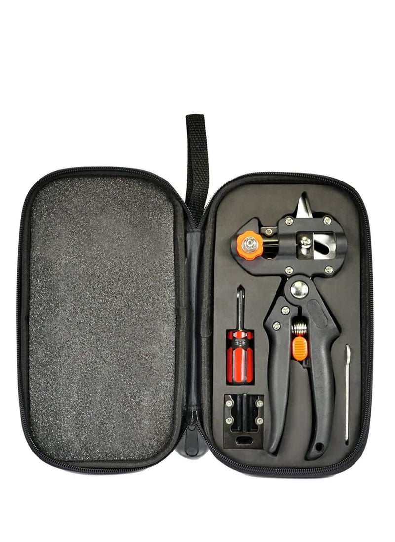 Generic Grafting Tool Garden Grafting Tool Fruit Tree Pruning Shears Grafting Cutting Tool Set for Plant Branch Twig Vine, Grafting Kit with Grafting Tapes, Rubber Bands, 2 Replaceable Grafting Heads  - Image 1