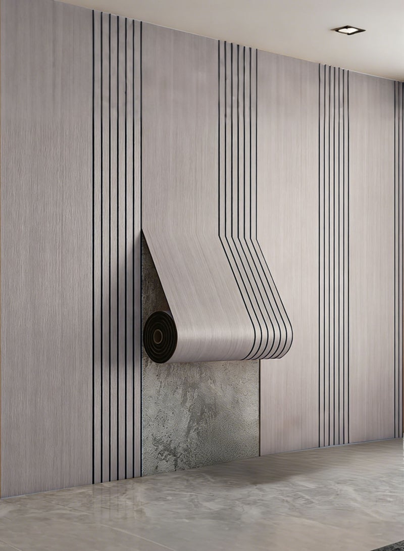 Wood Grain Self-Adhesive Wallpaper Light Gray 3D Wallpaper| Waterproof 3D Wallboard Wallpaper | Moisture Proof Sound Insulation Sticker Wall Covering for Home Decor Living Room Bedroom TV Background 40cm x 300cm - Image 1