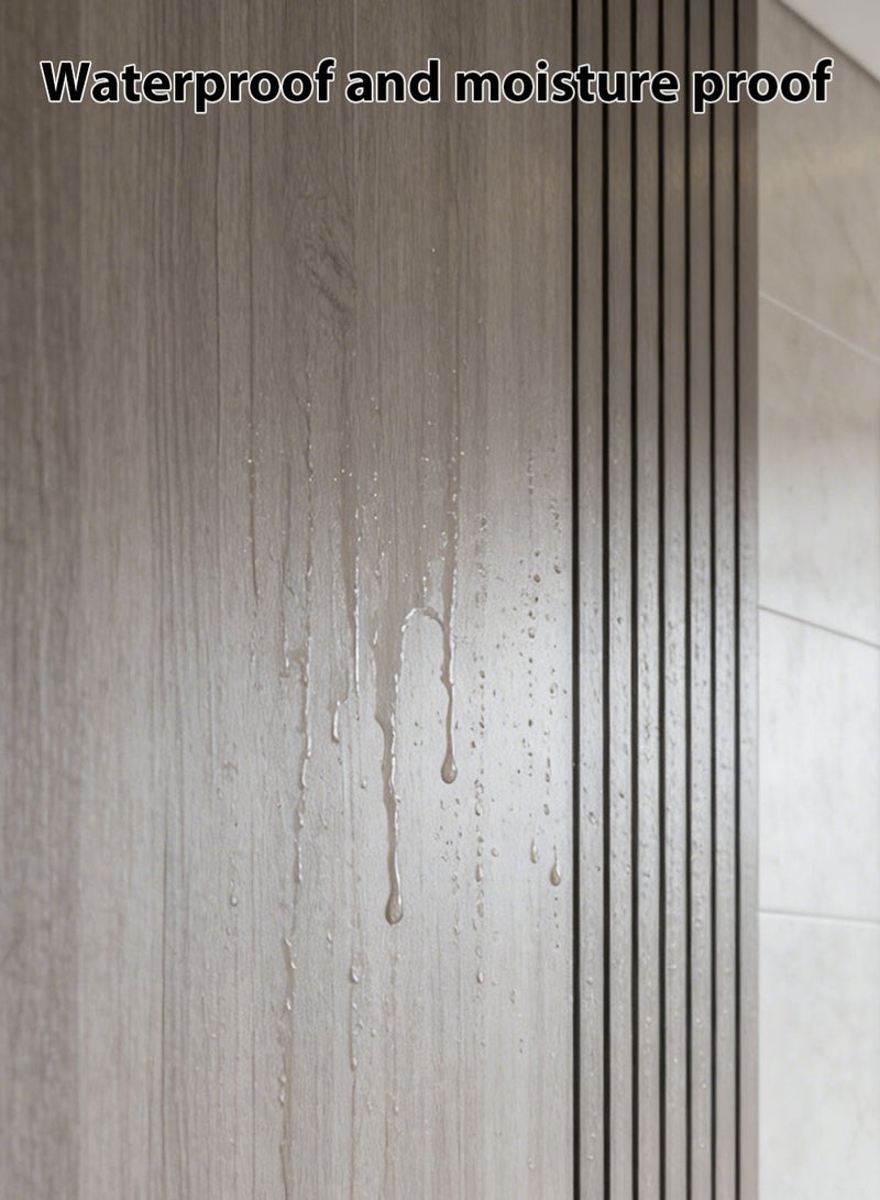 Wood Grain Self-Adhesive Wallpaper Light Gray 3D Wallpaper| Waterproof 3D Wallboard Wallpaper | Moisture Proof Sound Insulation Sticker Wall Covering for Home Decor Living Room Bedroom TV Background 40cm x 300cm - Image 3