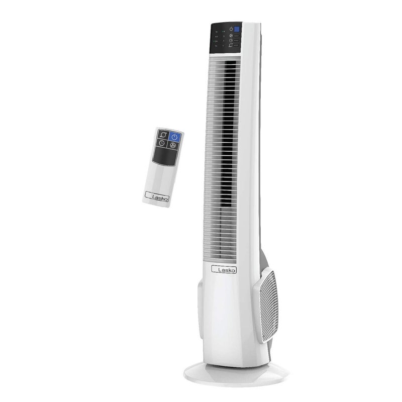 Lasko Lasko Oscillating Tower Fan with Remote Control  Tower Fan for Bedroom  Office 4 Quiet Speeds 38 White T38400 