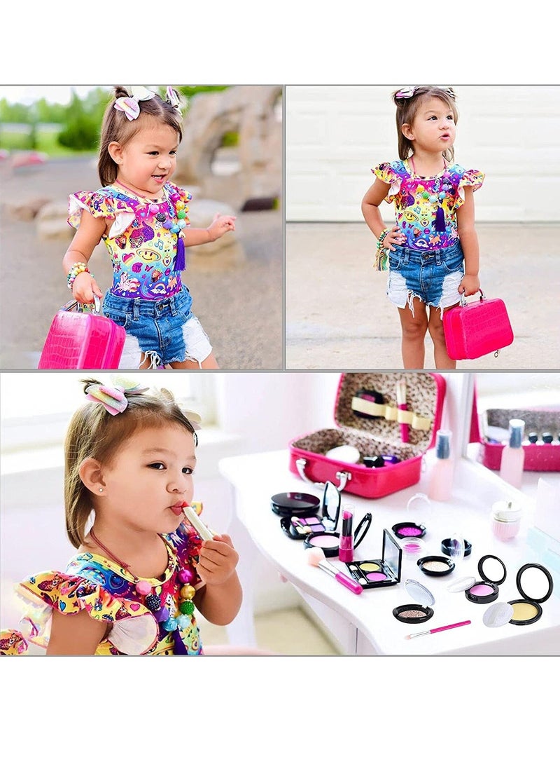 YelaJoy Kids Pretend Play Makeup Set with Cosmetic Bag - Image 3