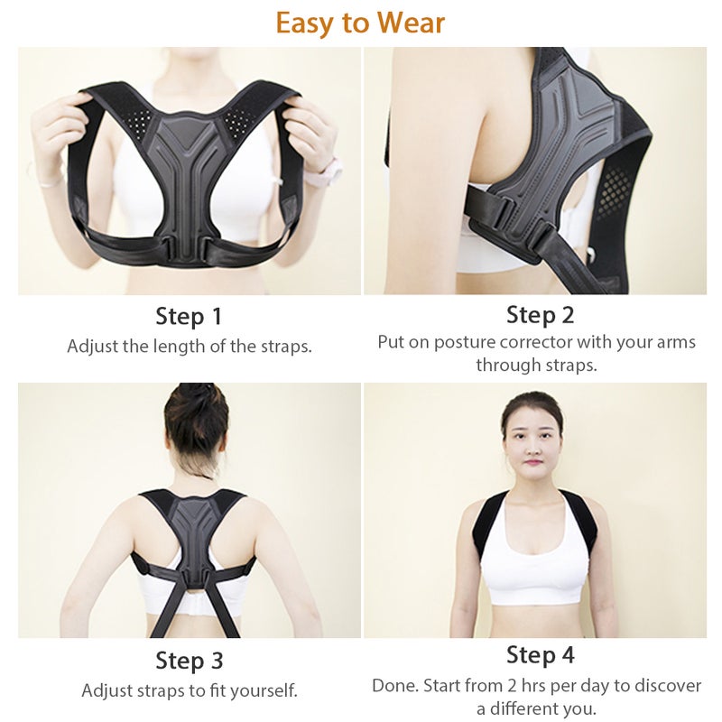 Invisible Adjustable Posture Corrector for Adult & Children Unisex Upper Back Brace Ease Pains on Back Shoulders Neck, XL - Image 5