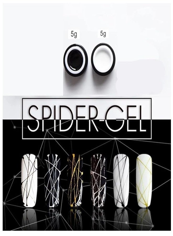THR3E STROKES 10G BIG SIZE Professional Black and White Spider Gel for Art - Elastic, Easy-to-Use Nail Art Combo Set - Long-Lasting Design Supplies for Creative Manicures and Nail Artistry (pack of 2) - Image 5