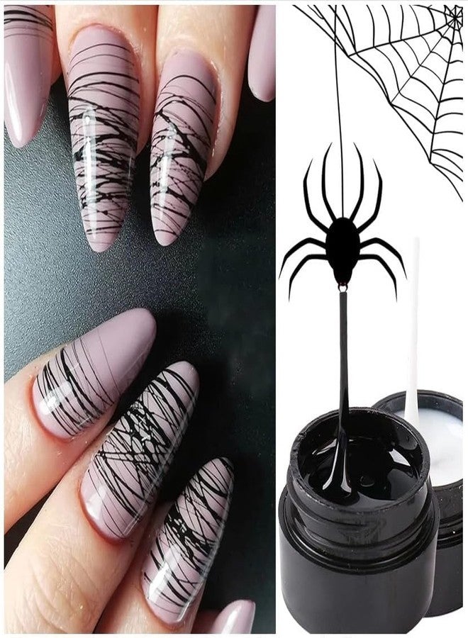 THR3E STROKES 10G BIG SIZE Professional Black and White Spider Gel for Art - Elastic, Easy-to-Use Nail Art Combo Set - Long-Lasting Design Supplies for Creative Manicures and Nail Artistry (pack of 2) - Image 2