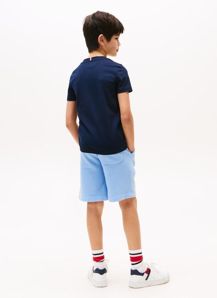 تومي هيلفيغر تيشيرت أطفال بطبعة علم بخط اليد ورقبة دائرية - Image 2