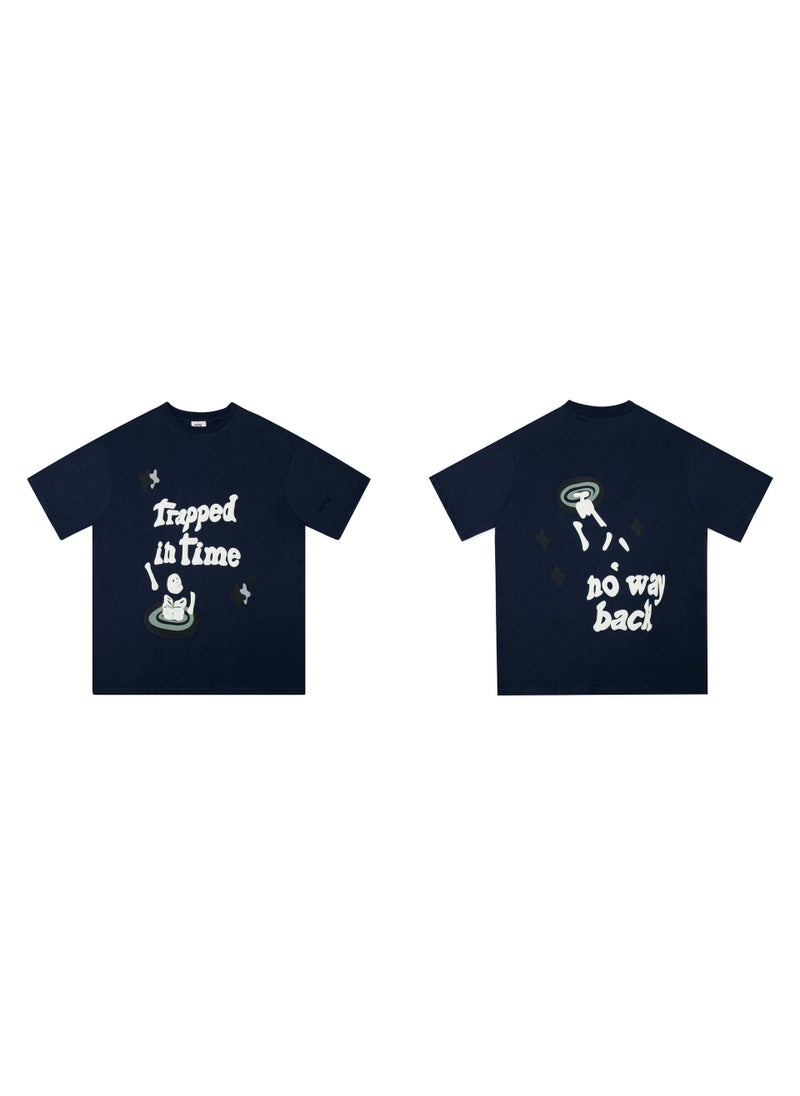 Generic - Broken Planet Cartoon Logo Cotton Tee 307 navy blue - Image 1