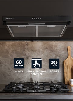 MILLEN 60cm Under Cabinet Black Range Hood  - Image 2