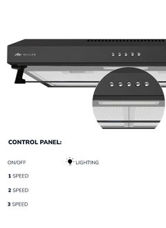 MILLEN 60cm Under Cabinet Black Range Hood  - Image 4