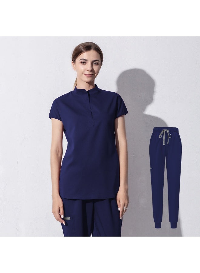 NIBEMINENT Fashion Women Workwear Scrub Tops+pant Medical Uniform Surgery Scrubs Shirt Short Sleeve Pet Shop Doctor Nurse Nursing Uniform - Image 1