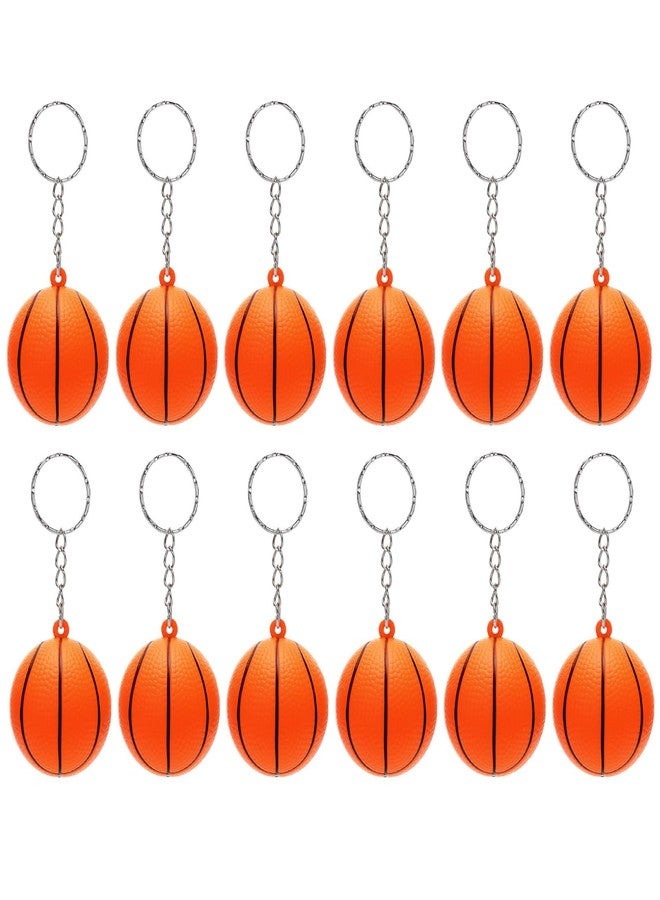 DEARIDAP 12 PCS Mini Foam Squeeze Basketball, Small Sports Stress Ball Keychains, 1.57 in Ball Keychains Bulk for Game Party Decoration Bag Gift Fillers - Image 1