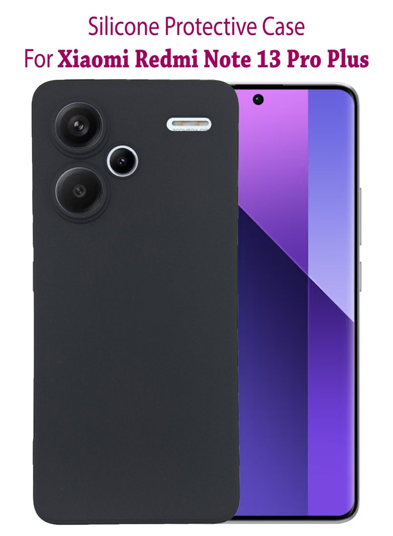 Waldic Silicone Protective Back Case Cover For Xiaomi Redmi Note 13 Pro Plus - Black - Image 1