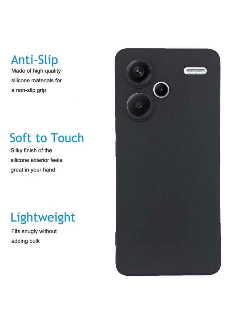 Waldic Silicone Protective Back Case Cover For Xiaomi Redmi Note 13 Pro Plus - Black - Image 2