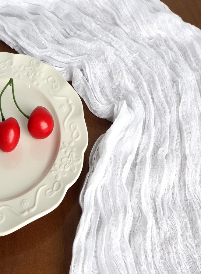 CKIKU 6 Pack 10FT White Cheesecloth Table Runner 120 Inch Long Gauze Rustic Boho Cheese Cloth Table Runner Sheer Fabric for Wedding Party Birthday Bridal Baby Shower Centerpiece Home Decor - Image 5