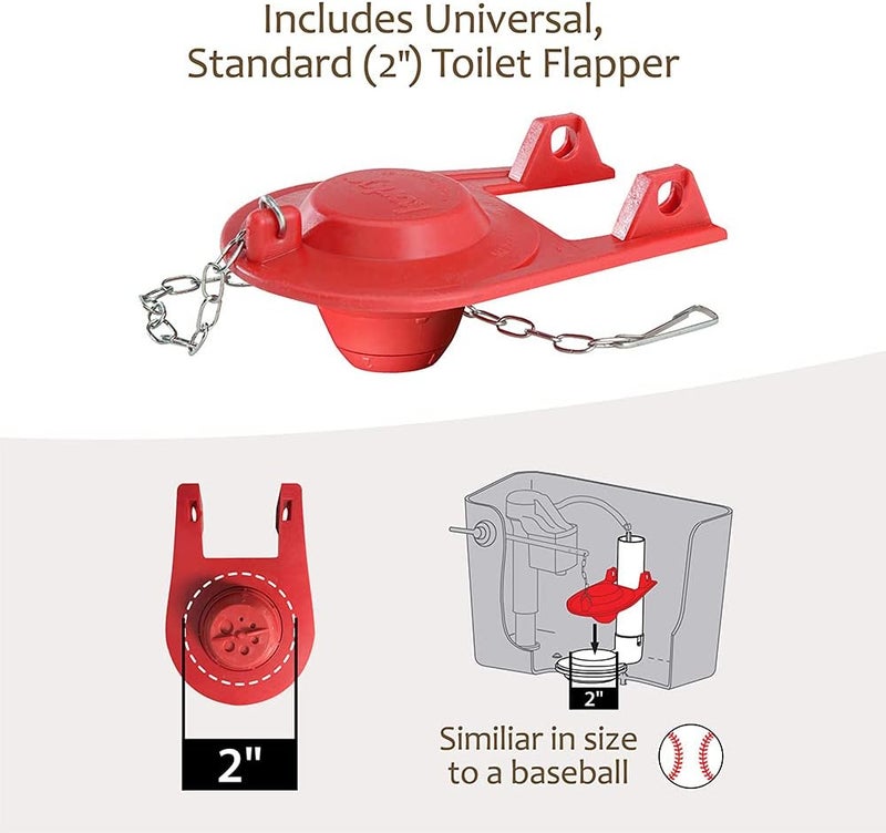 Korky Korky 818ZSV Smart Fill Valve and Toilet Flapper  EcoFriendly Saves Water and Money Made in USA Red  - Image 4