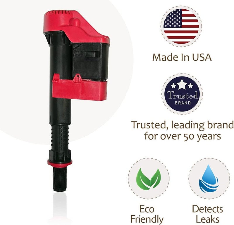 Korky Korky 818ZSV Smart Fill Valve and Toilet Flapper  EcoFriendly Saves Water and Money Made in USA Red  - Image 2