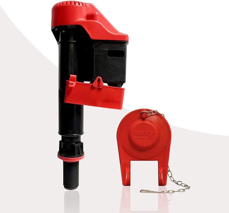 Korky Korky 818ZSV Smart Fill Valve and Toilet Flapper  EcoFriendly Saves Water and Money Made in USA Red  - Image 1