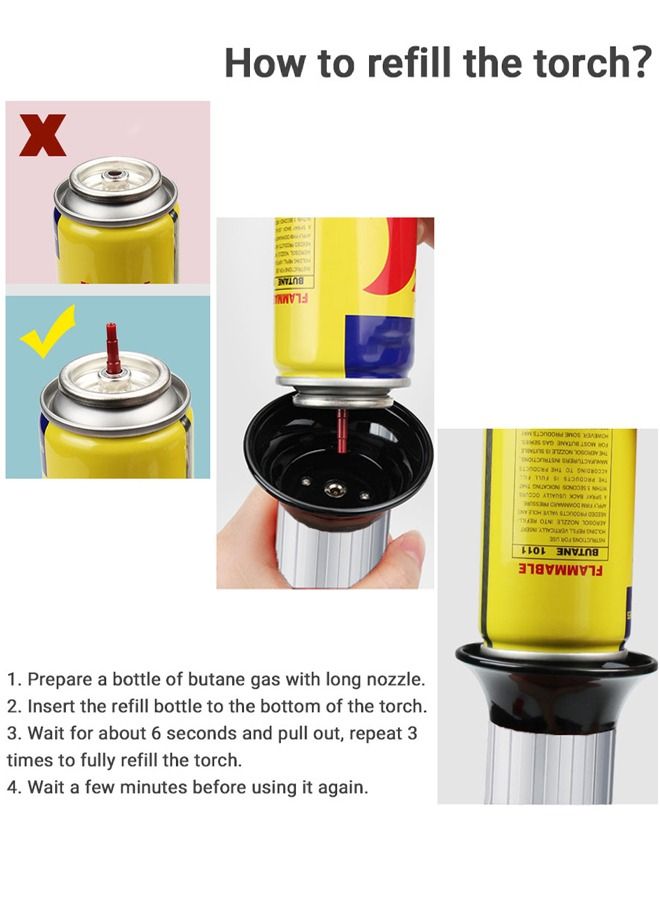 INKBIRD Butane Torch Professional Kitchen Torch Lighter With Safety Lock and Adjustable Flame Refillable Butane Torch Lighters Torch Lighters Butane for Desserts Baking BBQ - Image 5