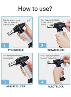 INKBIRD Butane Torch Professional Kitchen Torch Lighter With Safety Lock and Adjustable Flame Refillable Butane Torch Lighters Torch Lighters Butane for Desserts Baking BBQ  - Image 4