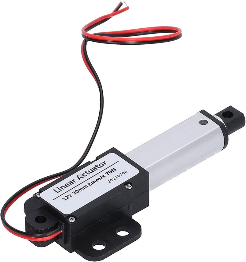 محرك خطي DC 12V بمسافة حركة 30 مم وضوضاء منخفضة ومقاومة للدائرة القصيرة، نوع T للبراغي، للحركة الخطية الكهربائية - Image 1