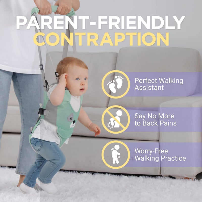 واتولت Baby Walking Harness - Handheld Kids Walker Helper - Toddler Infant Walker Harness Assistant Belt - Child Baby Walk Learning Help Support Assist Trainer Tool - for 7-24 Month Old - Image 3