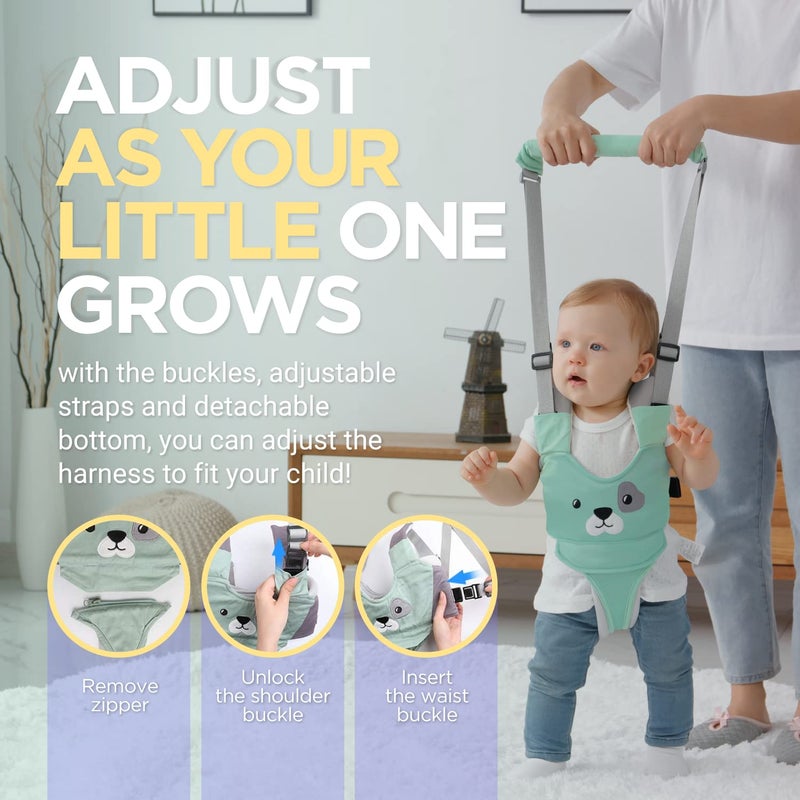واتولت Baby Walking Harness - Handheld Kids Walker Helper - Toddler Infant Walker Harness Assistant Belt - Child Baby Walk Learning Help Support Assist Trainer Tool - for 7-24 Month Old - Image 2