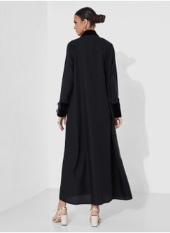 Rosette Abaya Velvet Jacket  - Image 3