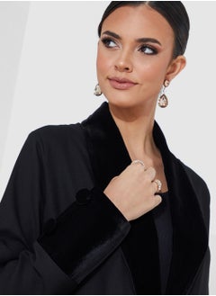 Rosette Abaya Velvet Jacket  - Image 2