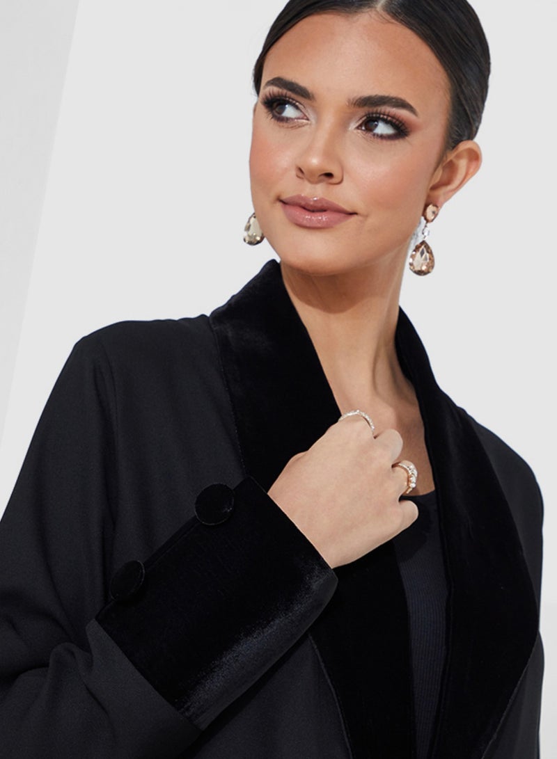 Rosette Abaya Velvet Jacket  - Image 2