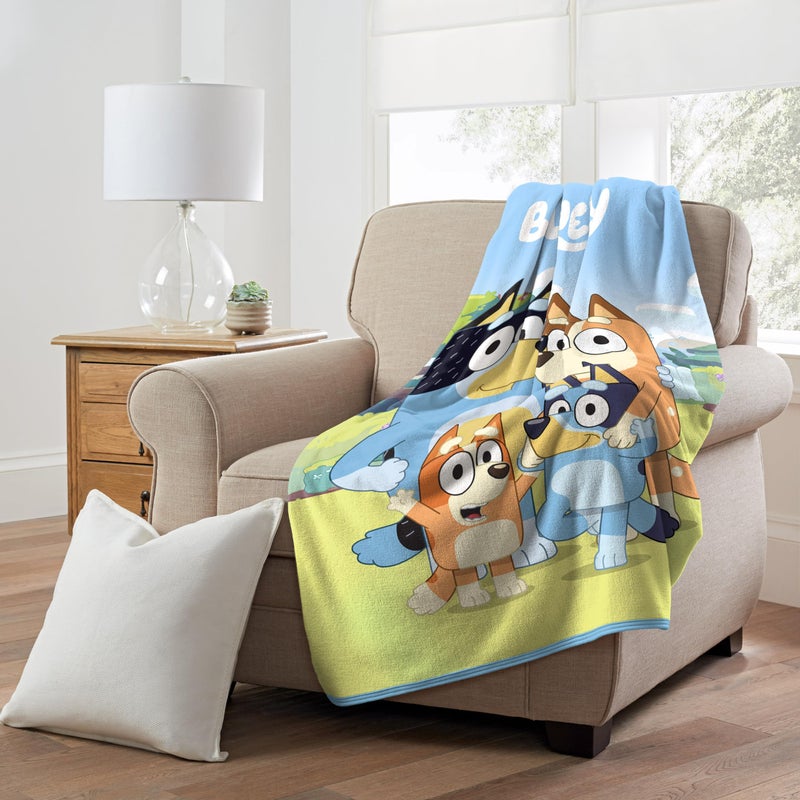 Northwest Bluey Micro Raschel Throw Blanket, 46" x 60", Family Photo - Image 3