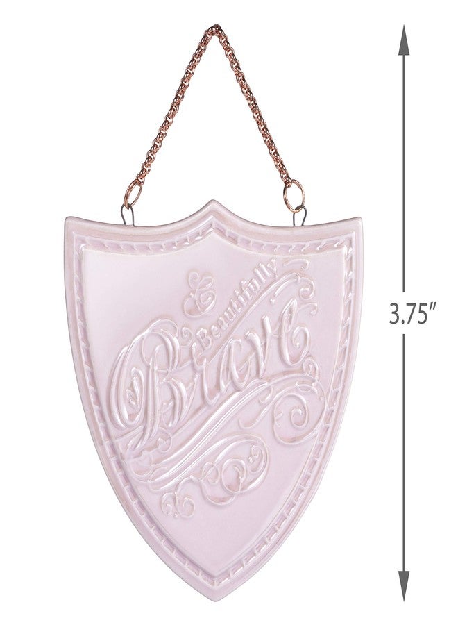 Hallmark Keepsake Christmas Ornament 2020 Beautifully Brave Pink Shield Porcelain - Image 5