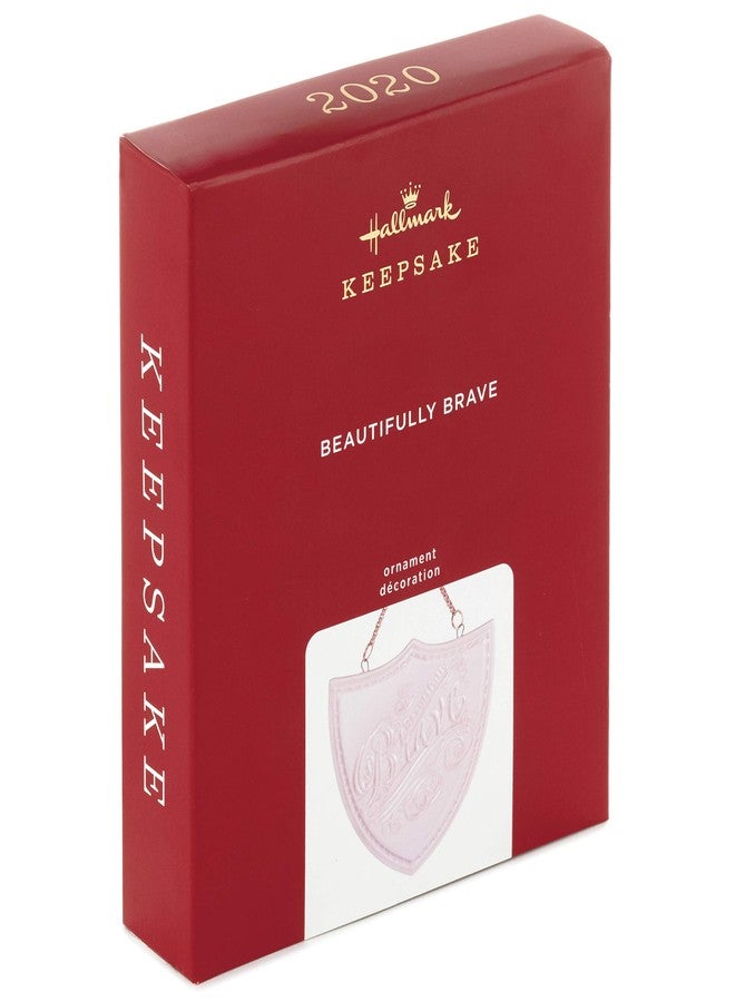 Hallmark Keepsake Christmas Ornament 2020 Beautifully Brave Pink Shield Porcelain - Image 3