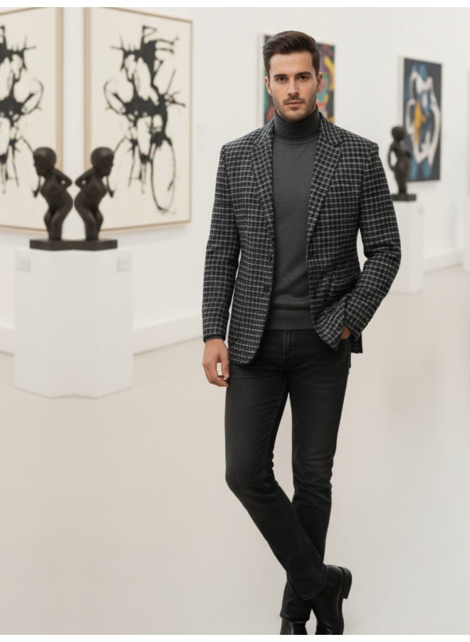 RIGO Blue Checked Blazer for Men - Image 4
