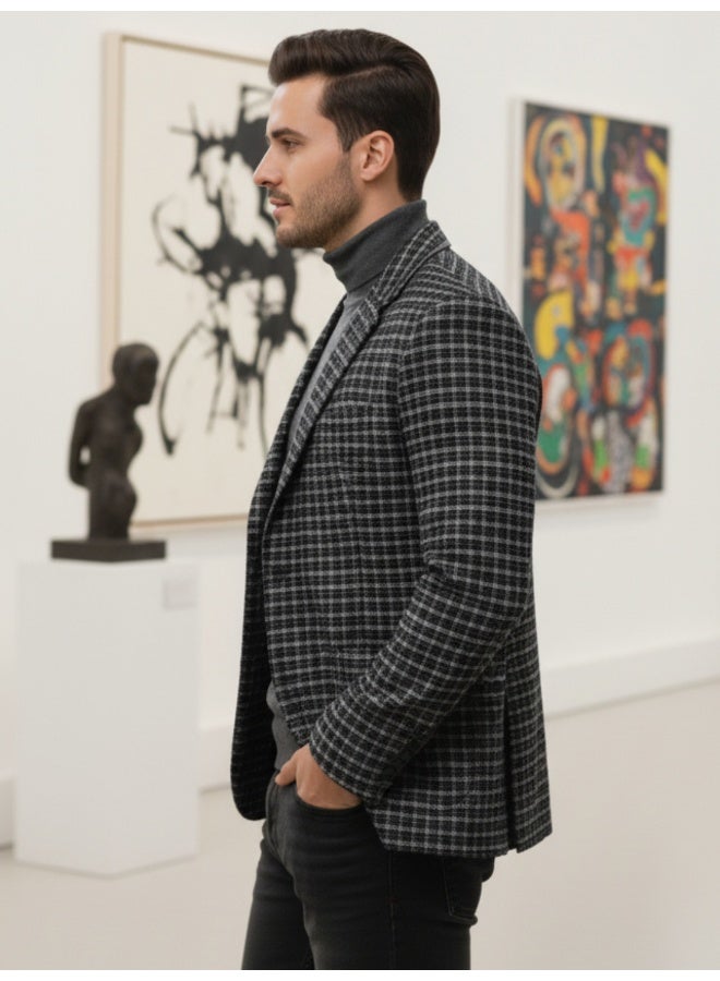 RIGO Blue Checked Blazer for Men - Image 3