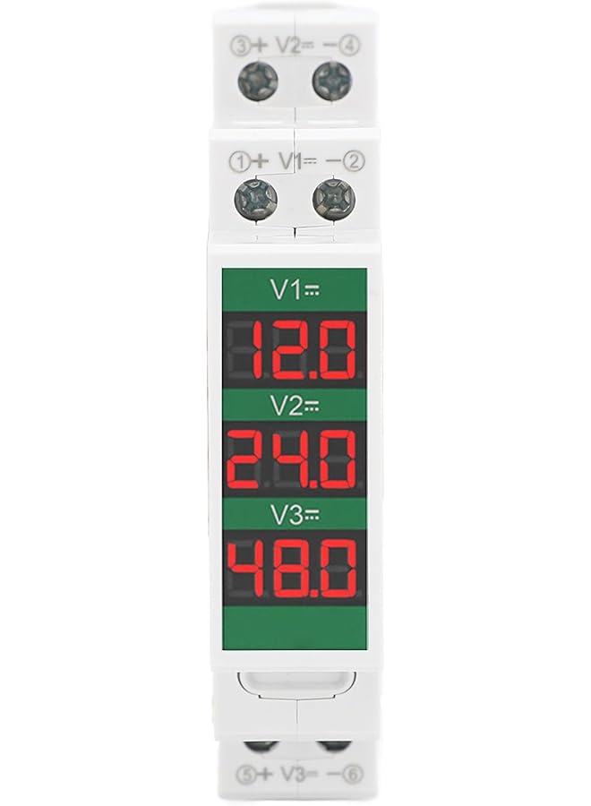 promass DIN Rail Voltmeter Large LCD Display with Switch Output Function for Modular Voltage Meter DC11-310V - Image 1