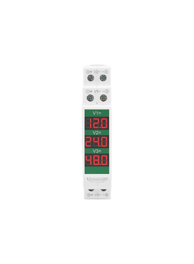 promass DIN Rail Voltmeter Large LCD Display with Switch Output Function for Modular Voltage Meter DC11-310V - Image 2