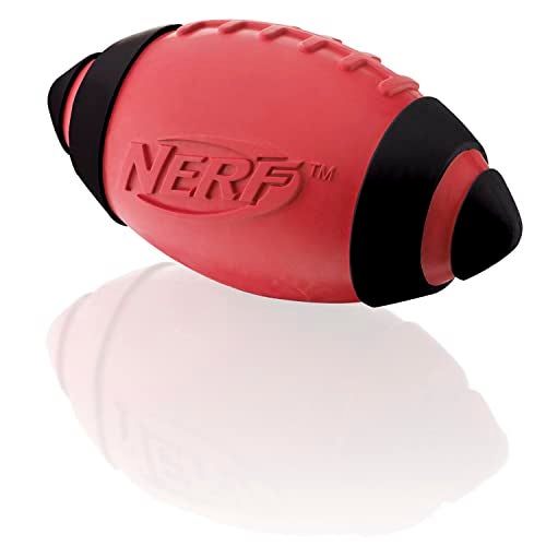 Nerf Dog Rubber Football Dog Toy with Interactive Squeaker, Lightweight, Durable and Water Resistant, 5 Inch Diameter for Medium/Large Breeds, Single Unit, Red - Image 5