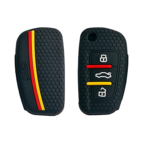 CARMATE Silicone Car Key Cover KC-57 Fit for ( Audi- A6, Q3, Q5, Q7 ) Flip Key-Black - Image 3