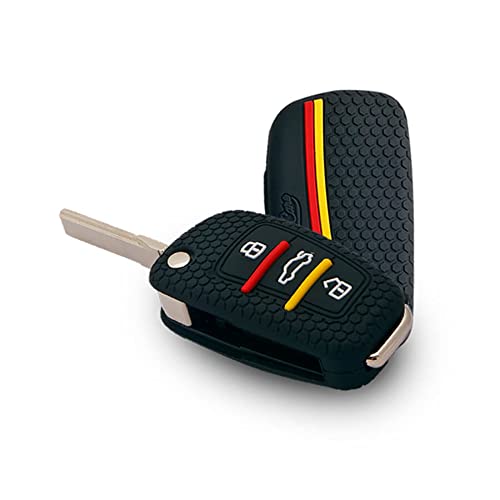 CARMATE Silicone Car Key Cover KC-57 Fit for ( Audi- A6, Q3, Q5, Q7 ) Flip Key-Black - Image 2