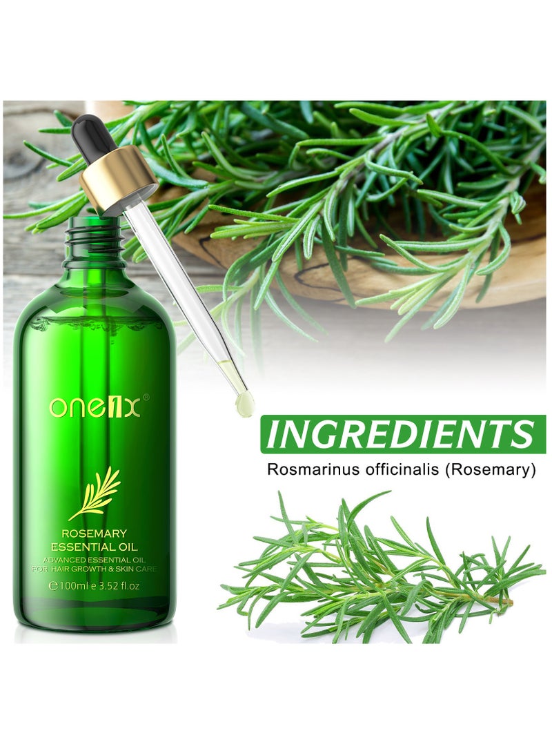 one1x 100ml Rosemary Hair Growth & Body Oil 100% Pure Natural Steam Distilled Rosemary Oil for Hair Growth Multipurpose Hair Eyebrow Eyelash Growth Oil Moisturizing Hair Oil  - Image 3