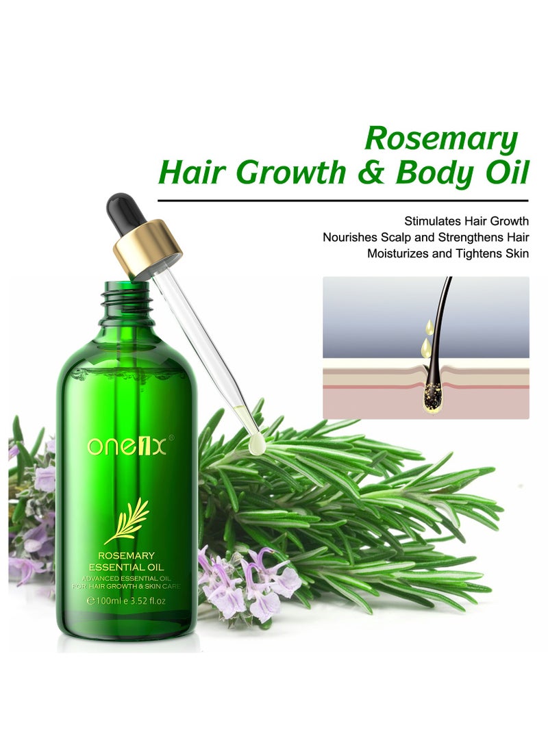 one1x 100ml Rosemary Hair Growth & Body Oil 100% Pure Natural Steam Distilled Rosemary Oil for Hair Growth Multipurpose Hair Eyebrow Eyelash Growth Oil Moisturizing Hair Oil  - Image 5