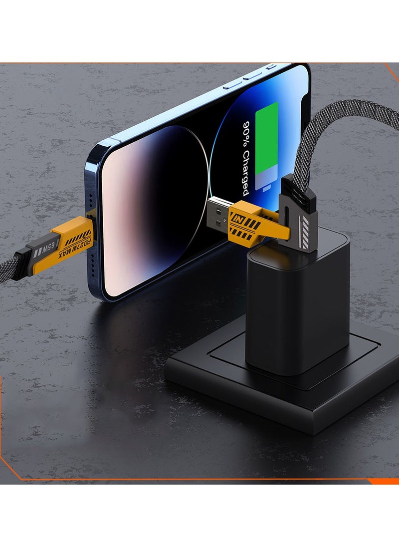 4 in 1 Fast Charging Cable Type-C Lightning Port 1m Universal Charger Cable 3A Fast Data Sync Charging