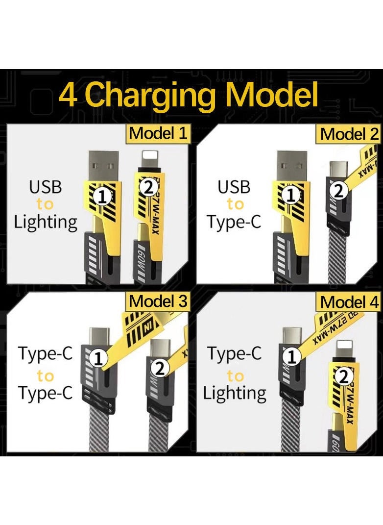 Samu 4 in 1 Fast Charging Cable Type-C Lightning Port 1m Universal Charger Cable 3A Fast Data Sync Charging  - Image 5