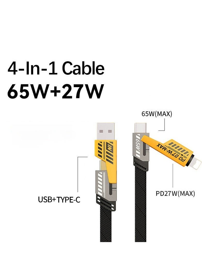 4 in 1 Fast Charging Cable Type-C Lightning Port 1m Universal Charger Cable 3A Fast Data Sync Charging