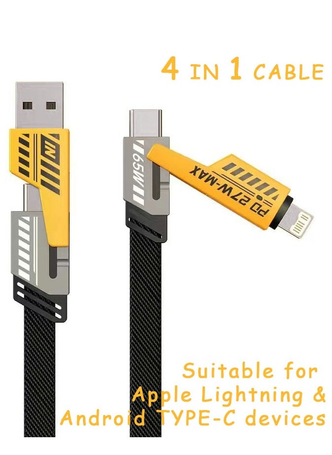 Samu 4 in 1 Fast Charging Cable Type-C Lightning Port 1m Universal Charger Cable 3A Fast Data Sync Charging  - Image 1