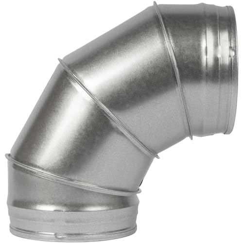Vent Systems 6" Inch 90 Degree Duct Elbow - Galvanized Steel Round Pipe Connector for Spiral/Rigid Vent - HVAC Ventilation System Pipe Adapter/Coupler - Inlet-Outlet Ducting Bend - Image 1