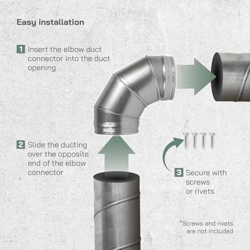 Vent Systems 6" Inch 90 Degree Duct Elbow - Galvanized Steel Round Pipe Connector for Spiral/Rigid Vent - HVAC Ventilation System Pipe Adapter/Coupler - Inlet-Outlet Ducting Bend - Image 4