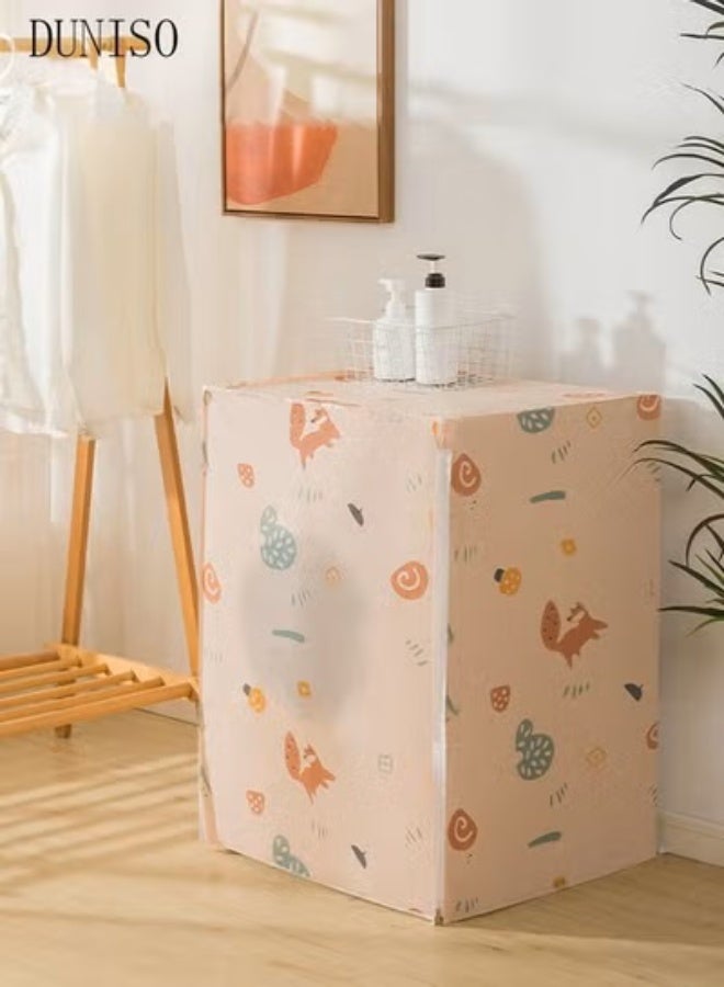 DUNISO Thick Fabric Washing Machine Cover Waterproof Dustproof Sunscreen Durable Washer Protector with Smooth Zipper & Adjustable Velcro Straps for Laundry Room Kitchen Home Use - Image 4