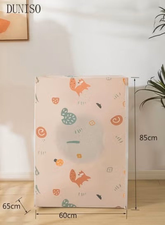 DUNISO Thick Fabric Washing Machine Cover Waterproof Dustproof Sunscreen Durable Washer Protector with Smooth Zipper & Adjustable Velcro Straps for Laundry Room Kitchen Home Use - Image 2
